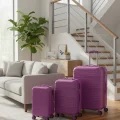 901 3lü Valiz Bavul Seti Mor - Darbelere Karşı Yüksek Koruma