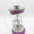French Press - Filtre Kahve Ve Bitki Çayı Demliği 600 ml Mor