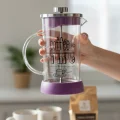 French Press - Filtre Kahve Ve Bitki Çayı Demliği 600 ml Mor