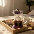 French Press - Filtre Kahve Ve Bitki Çayı Demliği 600 ml Mor