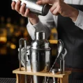 Shaker Kokteyl Set - 7 Parça 550 ml Shaker Coctail Set Bambu Standlı