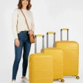 901 3lü Valiz Bavul Seti Sarı - Darbelere Karşı Yüksek Koruma