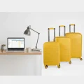 901 3lü Valiz Bavul Seti Sarı - Darbelere Karşı Yüksek Koruma