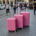 901 3lü Valiz Bavul Seti Pembe - Darbelere Karşı Yüksek Koruma
