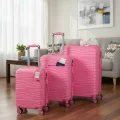 901 3lü Valiz Bavul Seti Pembe - Darbelere Karşı Yüksek Koruma