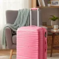 Premium Ultra Dayanıklı Kabin Boy Valiz - Pembe | %100 Saf PP Kırılmaz