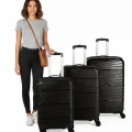 901 3lü Valiz Bavul Seti Siyah - Darbelere Karşı Yüksek Koruma