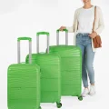 901 3lü Valiz Bavul Seti Yeşil - Darbelere Karşı Yüksek Koruma