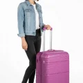 Premium Ultra Dayanıklı Kabin Boy Valiz - Mor | %100 Saf PP Kırılmaz