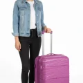 Premium Ultra Dayanıklı Kabin Boy Valiz - Mor | %100 Saf PP Kırılmaz
