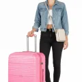 Premium Ultra Dayanıklı Büyük boy Valiz - Pembe| %100 Saf PP