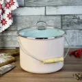Tasarım Emaye Yoğurt Tenceresi Emaye Bakraç 20cm 5,25 lt Pembe