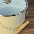 Tasarım Emaye Yoğurt Tenceresi Emaye Bakraç 20cm 5,25 lt Bej