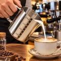 Premium Paslanmaz Çelik Ölçü ve Karıştırma Kabı 900 ml – Sütlük, Süt Potu, Barista Ölçü Kabı