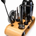 10 Parça Bambu Standlı Kokteyl Shaker Seti (700 ml)