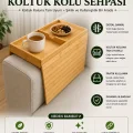 Bambu Koltuk Kolu Sehpası - Katlanabilir Koltuk Yanı Tepsi
