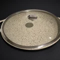 Hanımeli Granit Kaplamalı Döküm saç Tava 32cm – Lüks Mutfak Çözümü krem