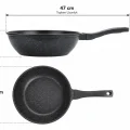 italyan tasarım 28 cm Döküm Granit Wok Tava