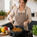 italyan tasarım 28 cm Döküm Granit Wok Tava