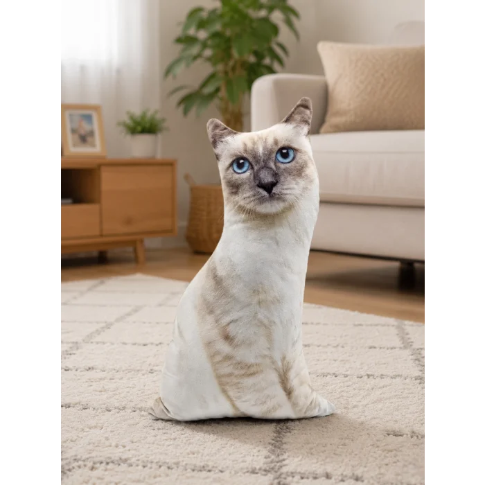3d Dijital Baskılı Dekoratif Kedi Yastık