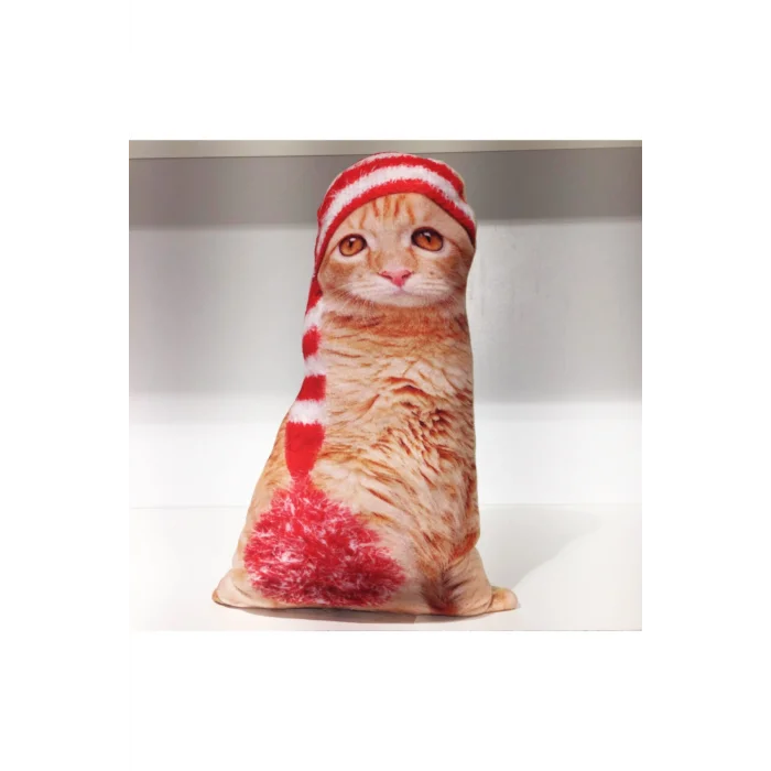 Lüks 3D kedi Motifli Yastık