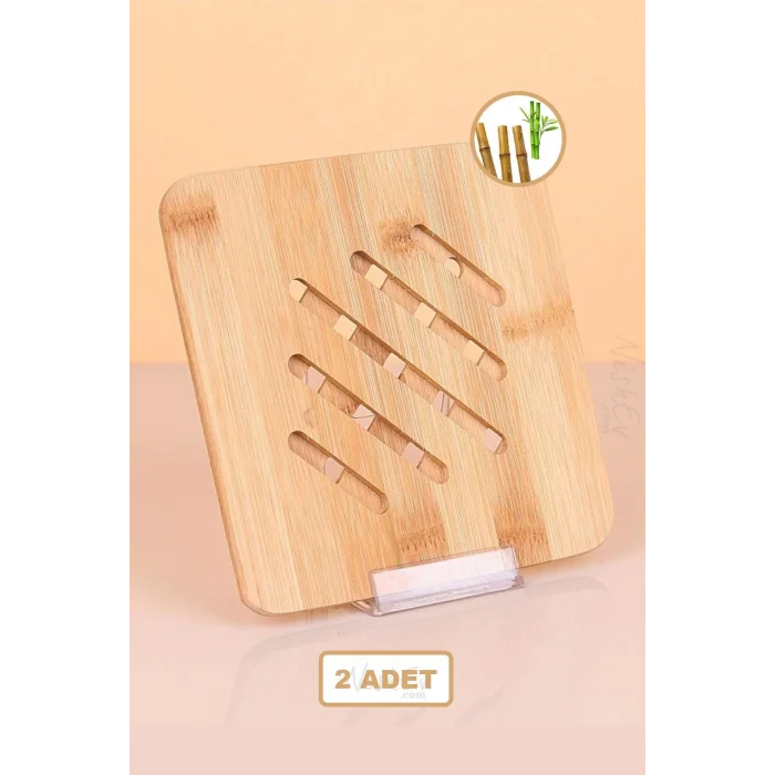 Bambu Lüx Kare Nihaleler – 2li Şık ve Isıya Dayanıklı Çift