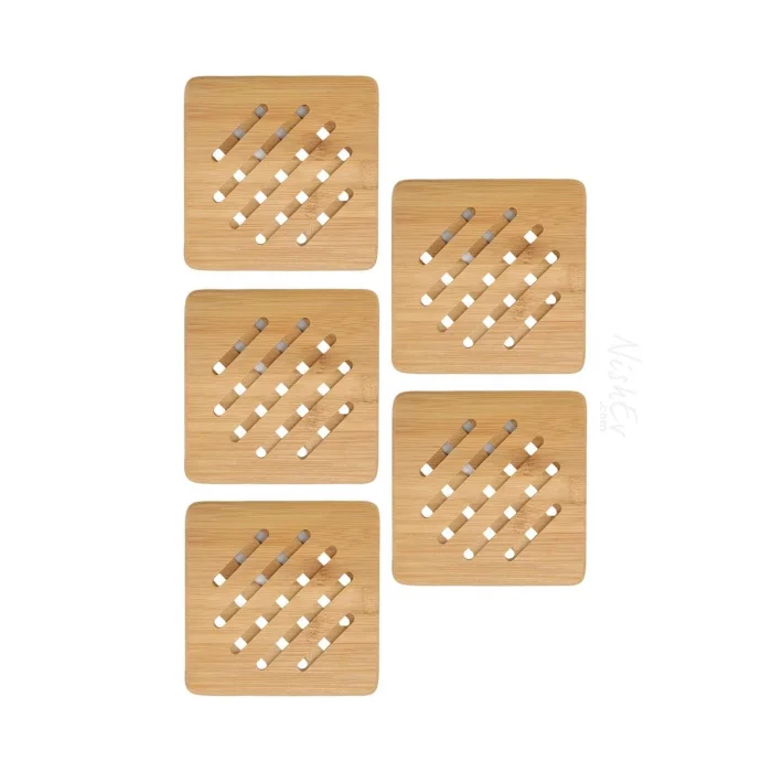 Bambu Lüx Kare Nihaleler – 2li Şık ve Isıya Dayanıklı Çift