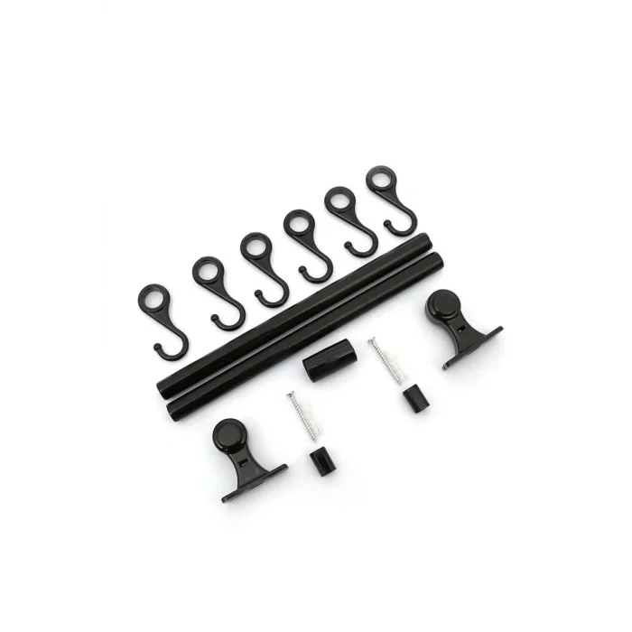 Premium Siyah Ferforje Sepetli Duvar Askılı Mutfak Düzenleyici