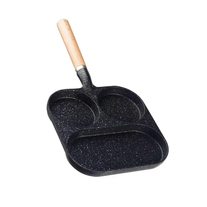 Nišhev Premium 3 Bölmeli Döküm Pankek & Omlet Tava – 19x19 cm