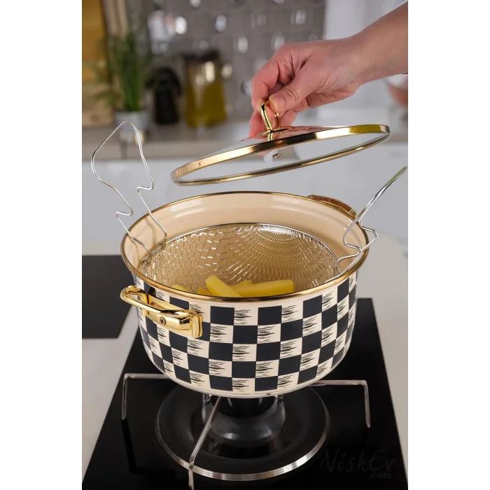 Betty Dama Kızartma Tenceresi Siyah 22 Cm 4,5 Lt