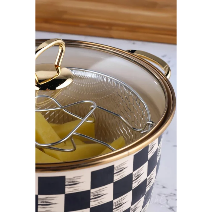 Betty Dama Kızartma Tenceresi Siyah 22 Cm 4,5 Lt