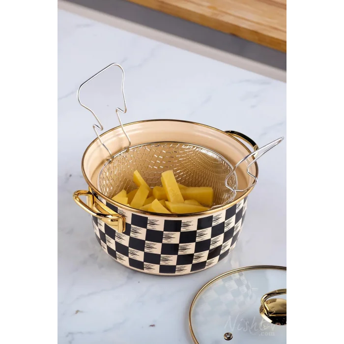 Betty Dama Kızartma Tenceresi Siyah 22 Cm 4,5 Lt