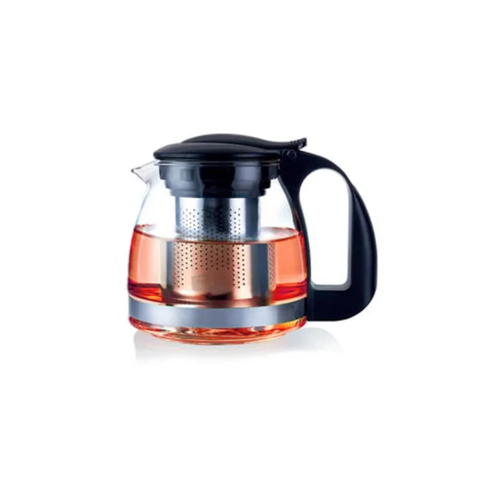 Lüks Renkli Cam Süzgeçli Demlik 700 ml – Modern Şıklık