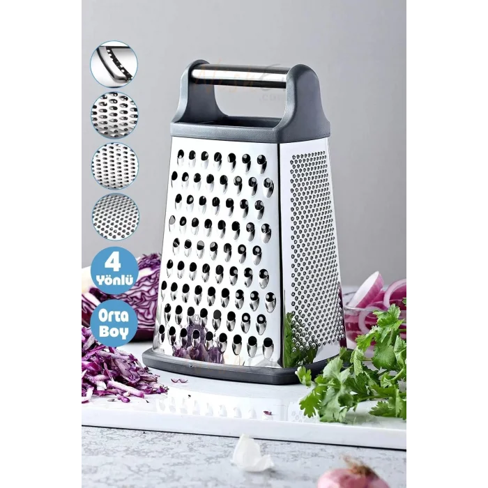 Prestij Multi-Fonksiyonlu Çelik El Rendesi – 4 İşlevli, Silikon Tabanlı