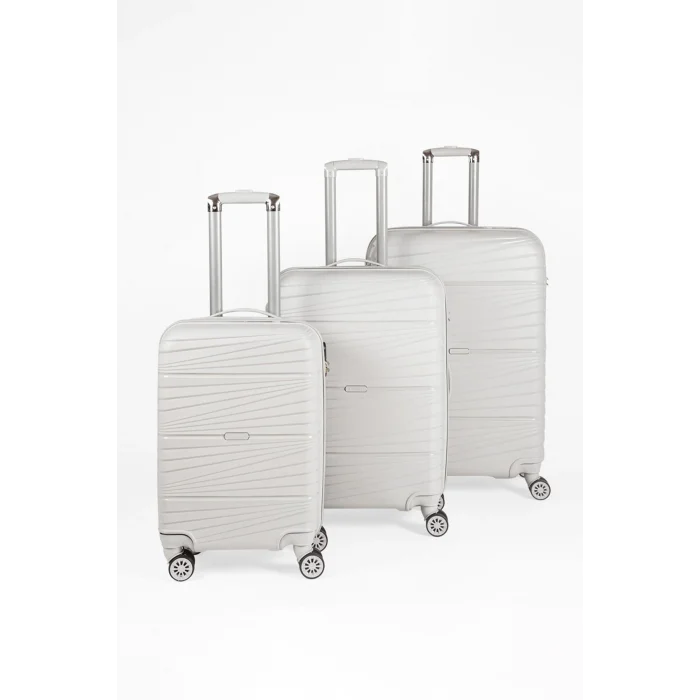 Abs 3lü Valiz Bavul Seti Gri - Darbelere Karşı Yüksek Koruma