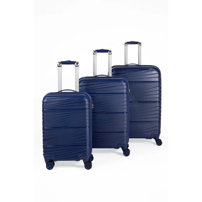 901 3lü Valiz Bavul Seti Lacivert - Darbelere Karşı Yüksek Koruma