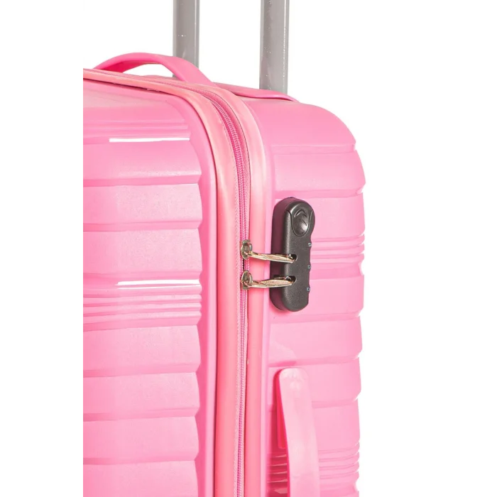 901 3lü Valiz Bavul Seti Pembe - Darbelere Karşı Yüksek Koruma