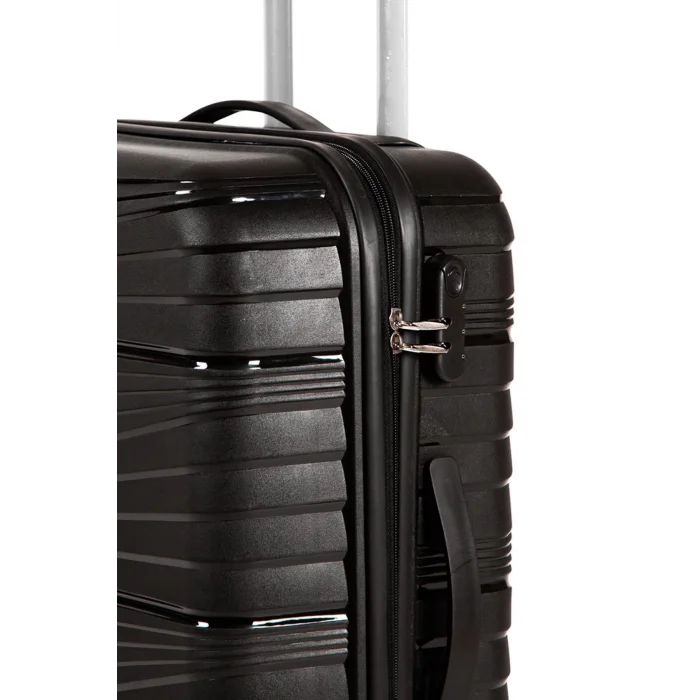 901 3lü Valiz Bavul Seti Siyah - Darbelere Karşı Yüksek Koruma