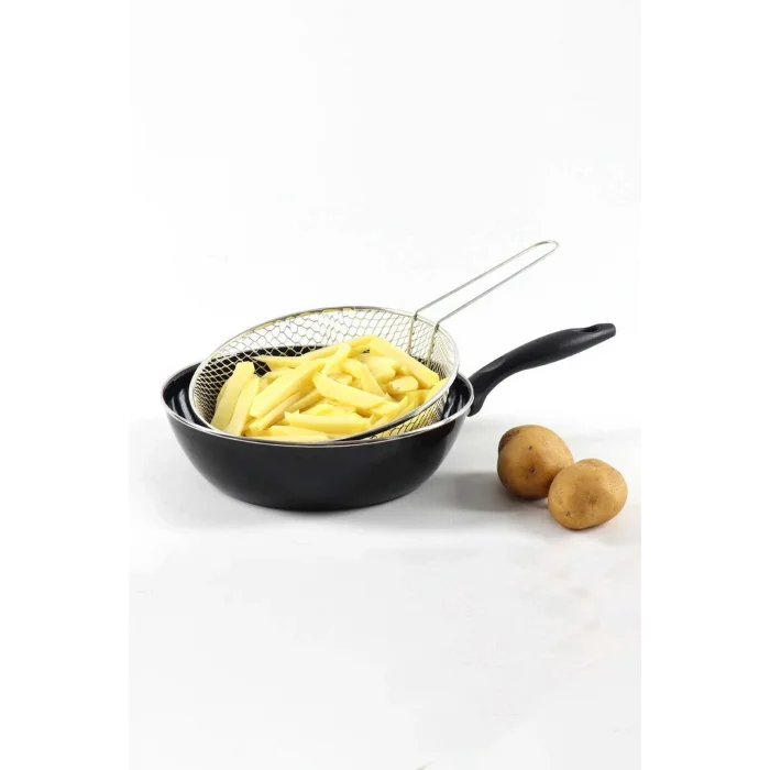 Lüx Elite 26 cm Lüks Fritöz Kızartma Tavası – Siyah Şıklık