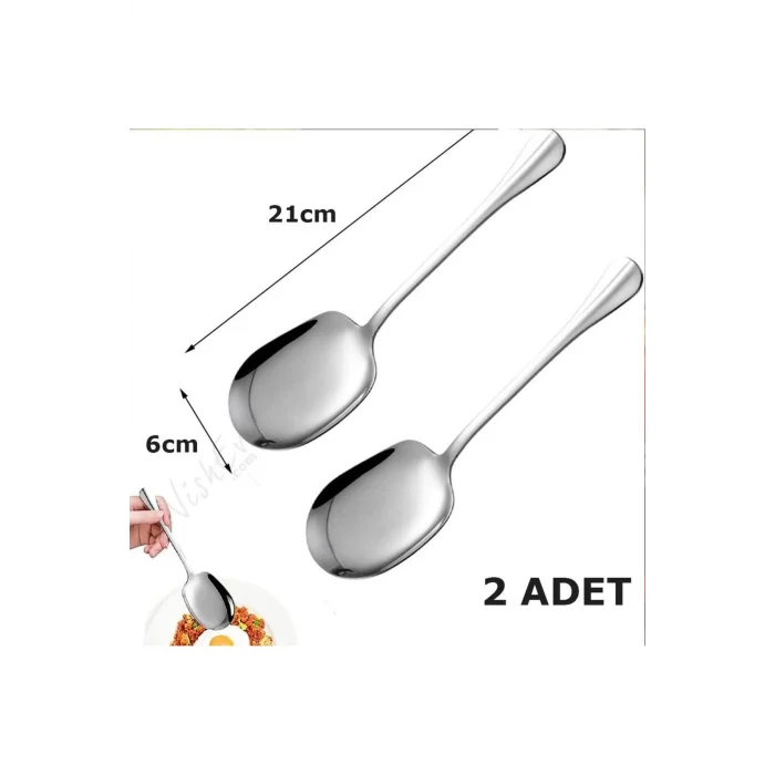 Prestijli 2li Paslanmaz Çelik Servis Kaşığı Seti – Büyük Boy & Lüks Sunum