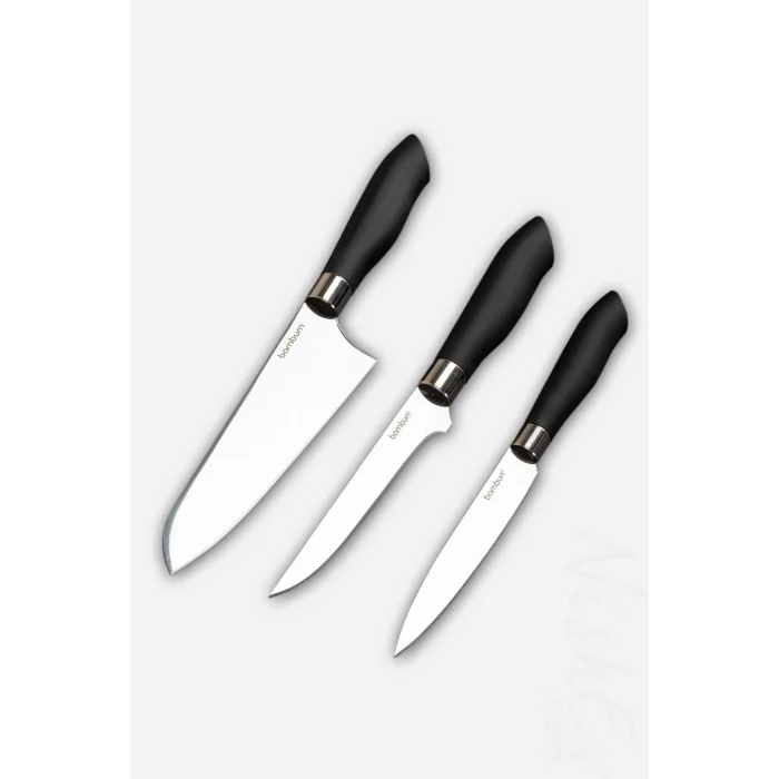 Mastercut Premium Şef Bıçağı Seti – Sürmene ve Kurban Bayramı için Tasarlanmış 3 Parça Kesme Tahtalı Set