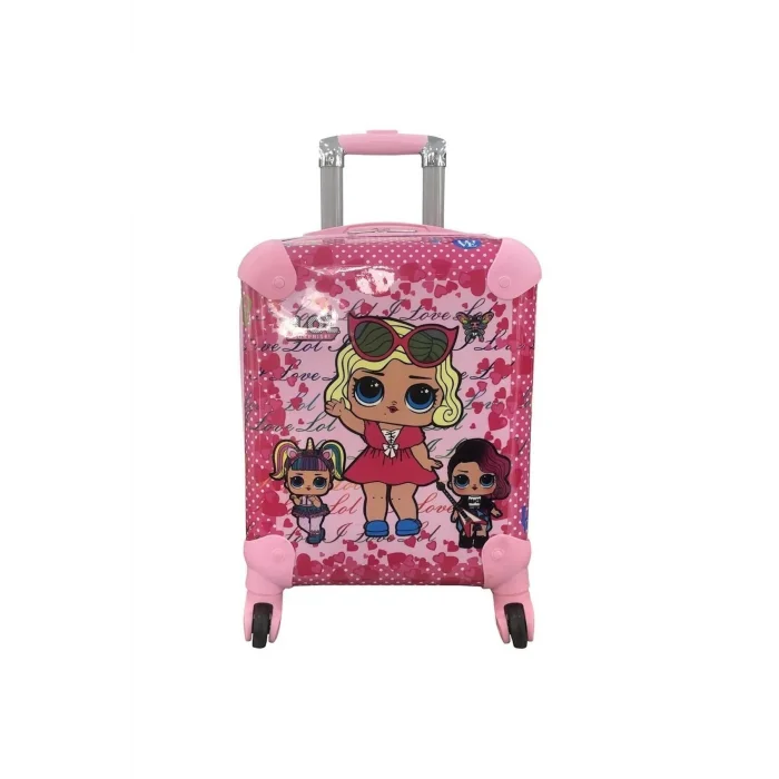 Lüks Kız Çocuk Pembe Lol Baskılı Kabin Valizi