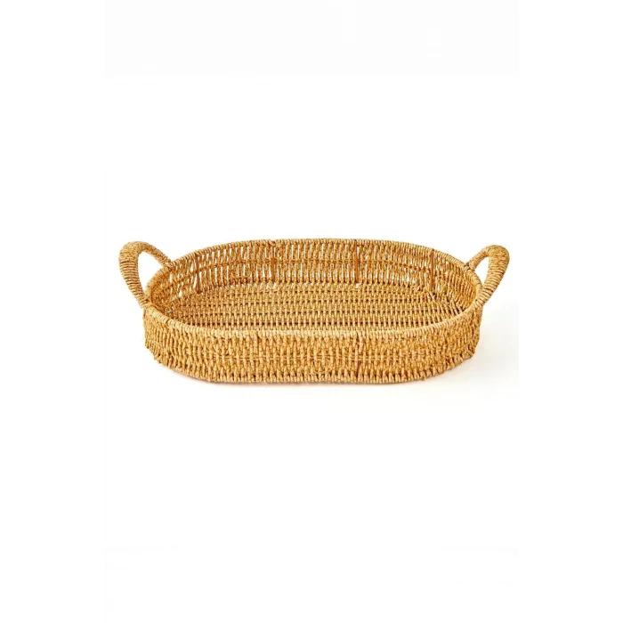 Lüks Oval 3lü Hasır Tekli Servis Sunum Seti