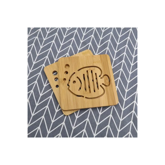 Prestijli Bambu Balık Desenli 2li Kare Nihale Seti