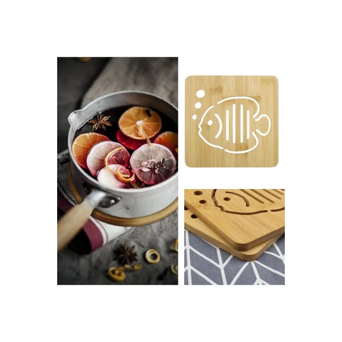 Prestijli Bambu Balık Desenli 2li Kare Nihale Seti