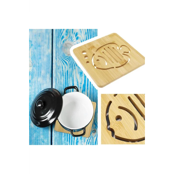 Prestijli Bambu Balık Desenli 2li Kare Nihale Seti