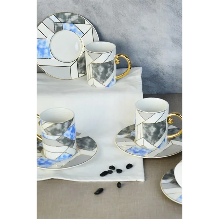 Claudie Prestige 6lı Porselen Kahve Fincanı Seti