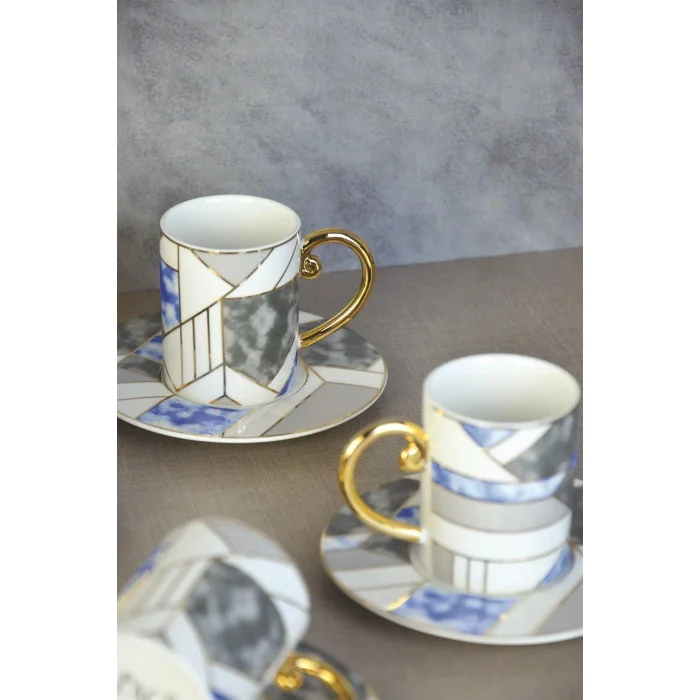 Claudie Prestige 6lı Porselen Kahve Fincanı Seti