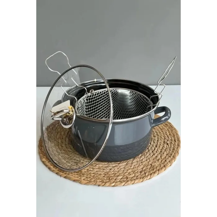 Milano Kızartma Tenceresi Antrasit Gri 22 Cm 4,5 Lt