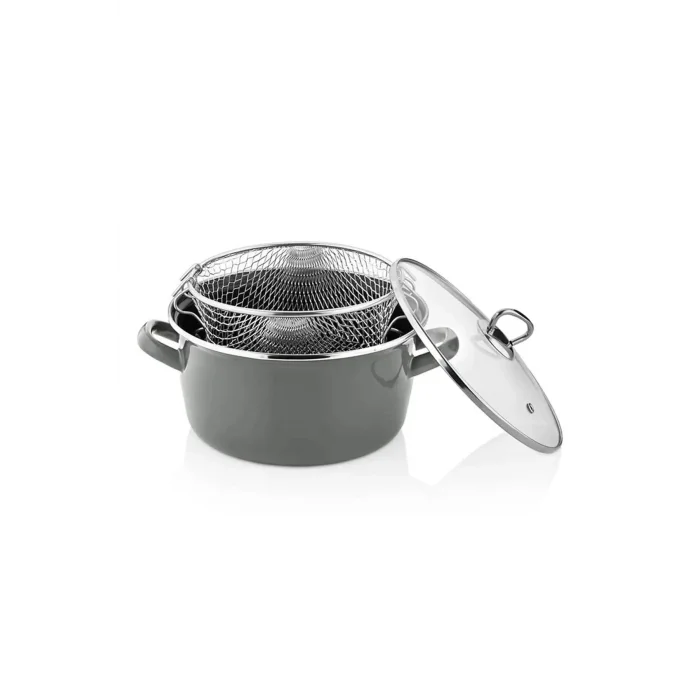 Milano Kızartma Tenceresi Antrasit Gri 22 Cm 4,5 Lt